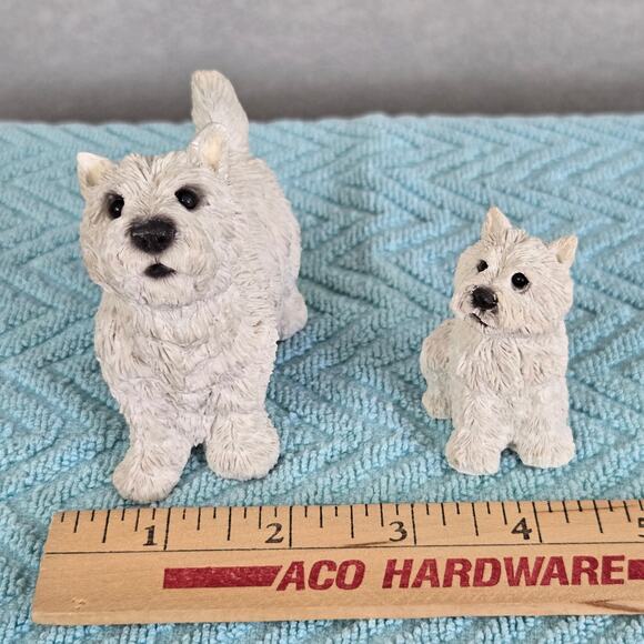 Vintage Sandra Brue Sandicast West Highland White Terriers Set of 2 Figures - Picture 8 of 8